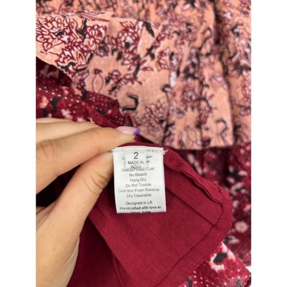 St. Roche Starling Elastic Tie Waist Casual Mini Skirt Women's Berry Size: 2 NWT - Picture 8 of 10